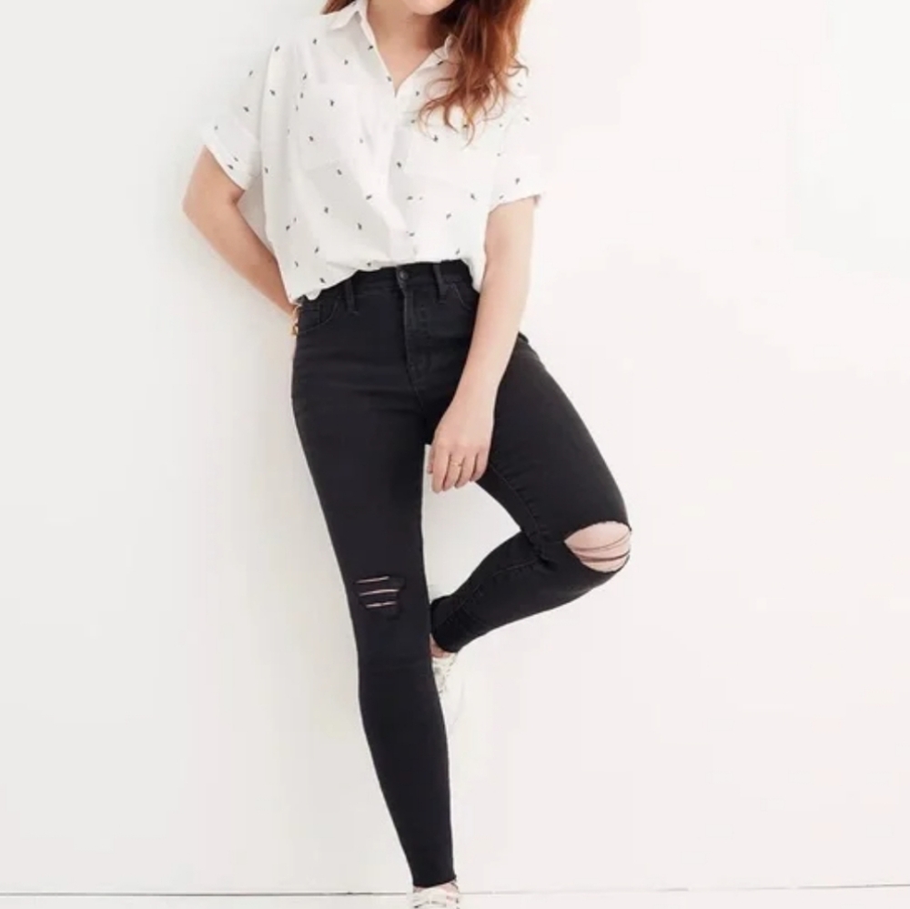 NWT Madewell Black 9” mid rise skinny jeans Size: 28